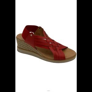 Pinaz Suede Leather Slide Espadrilles Rojo - Medium